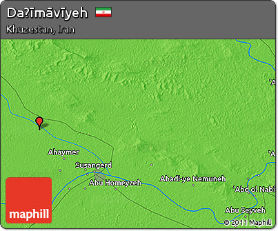 Political 3D Map of Daḩīmāvīyeh