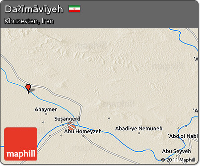 Shaded Relief 3D Map of Daḩīmāvīyeh