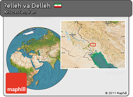 Satellite Location Map of Ḩelleh Va Delleh
