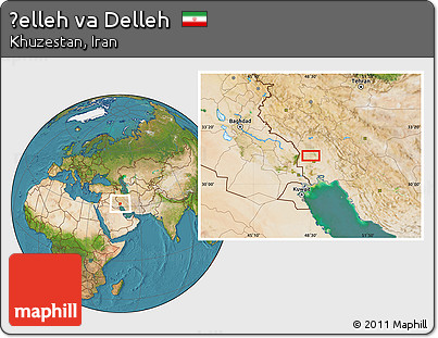 Satellite Location Map of Ḩelleh Va Delleh
