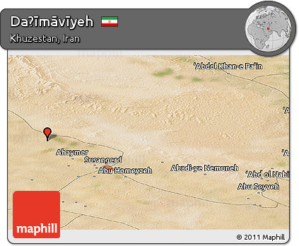 Satellite Panoramic Map of Daḩīmāvīyeh