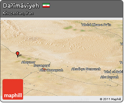 Satellite Panoramic Map of Daḩīmāvīyeh