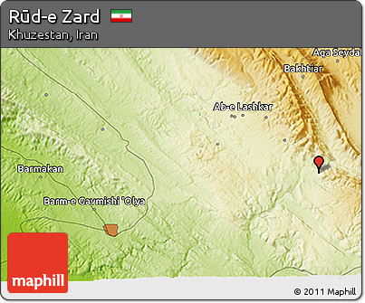 Physical 3D Map of Rūd-e Zard
