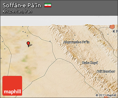 Satellite 3D Map of Soffān-e Pā'īn