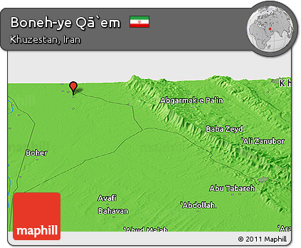 Political Panoramic Map of Boneh-ye Qā`em