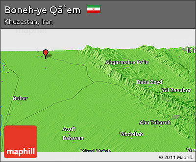 Political Panoramic Map of Boneh-ye Qā`em