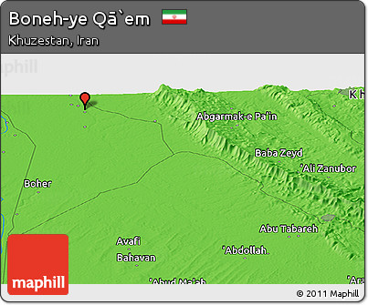Political Panoramic Map of Boneh-ye Qā`em