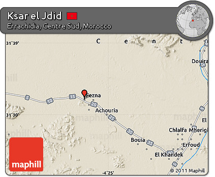 Shaded Relief Map of Ksar El Jdid