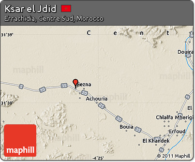 Shaded Relief Map of Ksar El Jdid