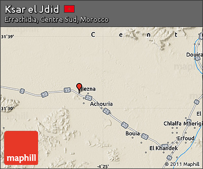 Shaded Relief Map of Ksar El Jdid