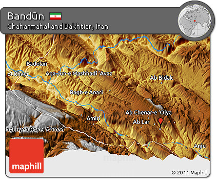 Physical 3D Map of Bandūn