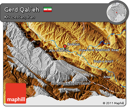 Physical 3D Map of Gerd Qal`eh