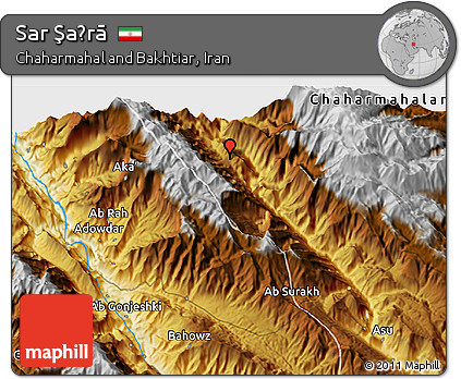 Physical 3D Map of Sar Şaḩrā