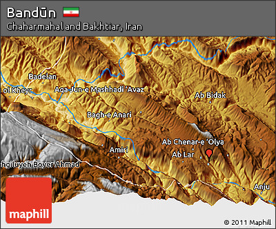 Physical 3D Map of Bandūn