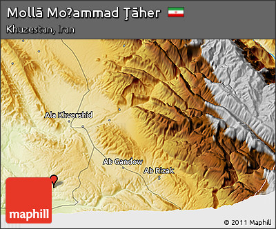 Physical 3D Map of Mollā Moḩammad Ţāher