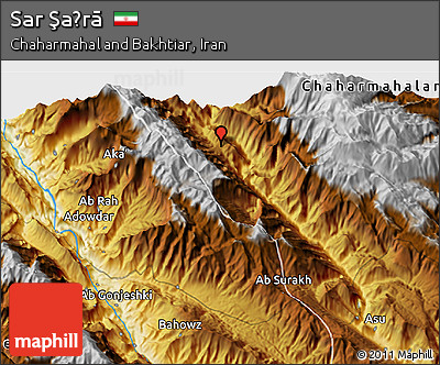 Physical 3D Map of Sar Şaḩrā