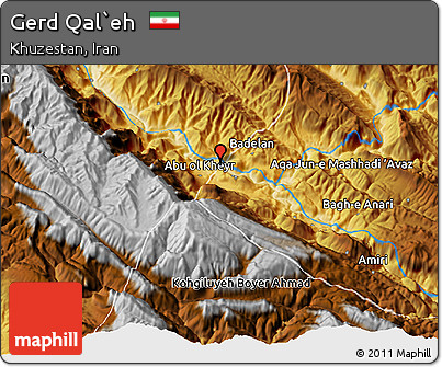 Physical 3D Map of Gerd Qal`eh