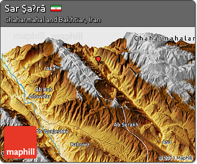 Physical 3D Map of Sar Şaḩrā