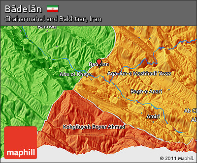Political 3D Map of Bādelān