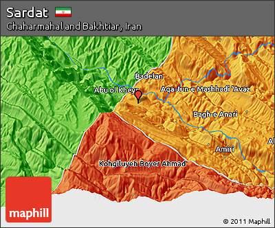 Political 3D Map of Sardat