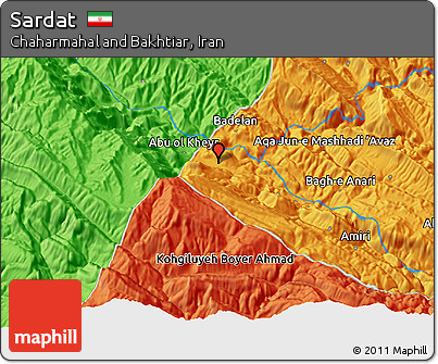 Political 3D Map of Sardat