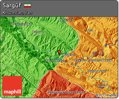 Political 3D Map of Sargūf