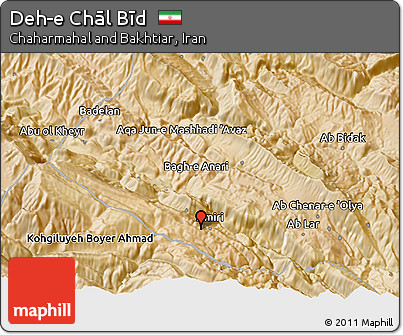 Satellite 3D Map of Deh-e Chāl Bīd