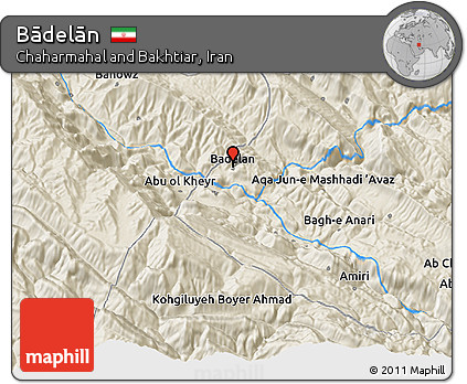 Shaded Relief 3D Map of Bādelān