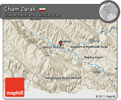 Shaded Relief 3D Map of Cham Zarak