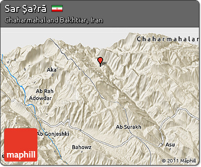 Shaded Relief 3D Map of Sar Şaḩrā