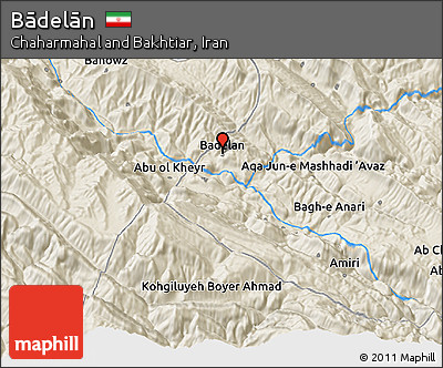 Shaded Relief 3D Map of Bādelān
