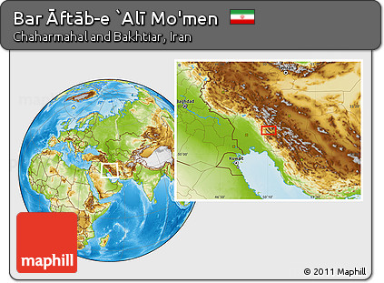 Physical Location Map of Bar Āftāb-e `Alī Mo'men