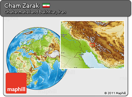 Physical Location Map of Cham Zarak