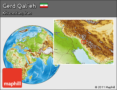 Physical Location Map of Gerd Qal`eh