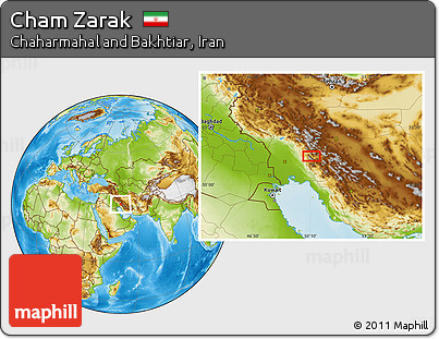 Physical Location Map of Cham Zarak