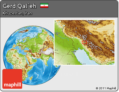Physical Location Map of Gerd Qal`eh