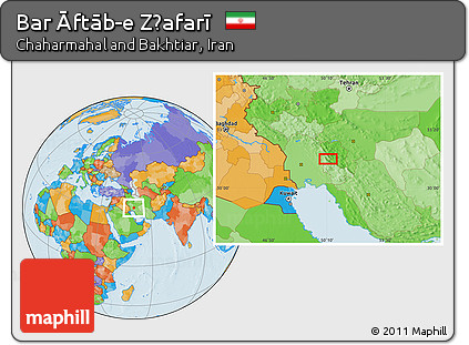 Political Location Map of Bar Āftāb-e Z̧afarī