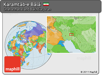 Political Location Map of Karamtāb-e Bālā