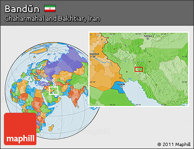 Political Location Map of Bandūn