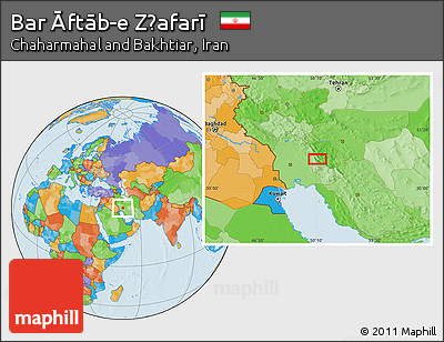 Political Location Map of Bar Āftāb-e Z̧afarī