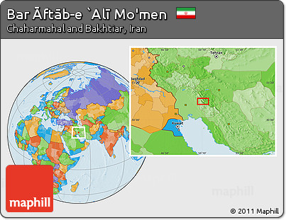 Political Location Map of Bar Āftāb-e `Alī Mo'men