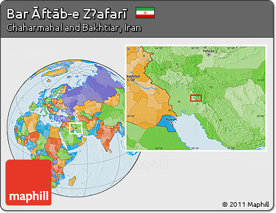 Political Location Map of Bar Āftāb-e Z̧afarī
