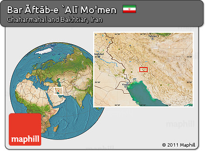 Satellite Location Map of Bar Āftāb-e `Alī Mo'men