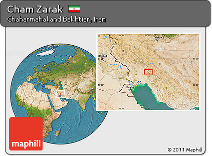Satellite Location Map of Cham Zarak
