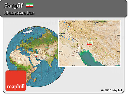Satellite Location Map of Sargūf