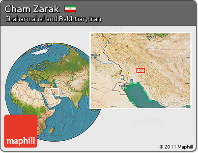 Satellite Location Map of Cham Zarak