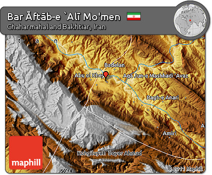 Physical Map of Bar Āftāb-e `Alī Mo'men