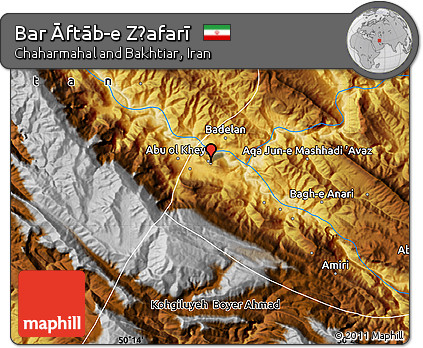 Physical Map of Bar Āftāb-e Z̧afarī
