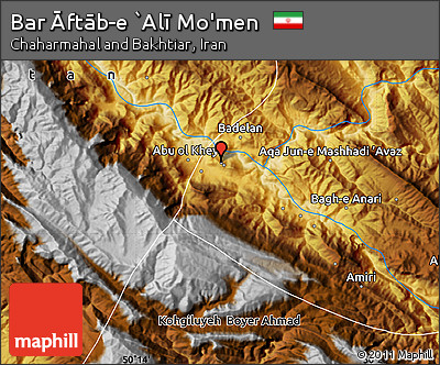 Physical Map of Bar Āftāb-e `Alī Mo'men