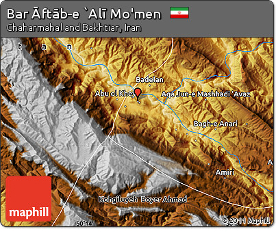 Physical Map of Bar Āftāb-e `Alī Mo'men